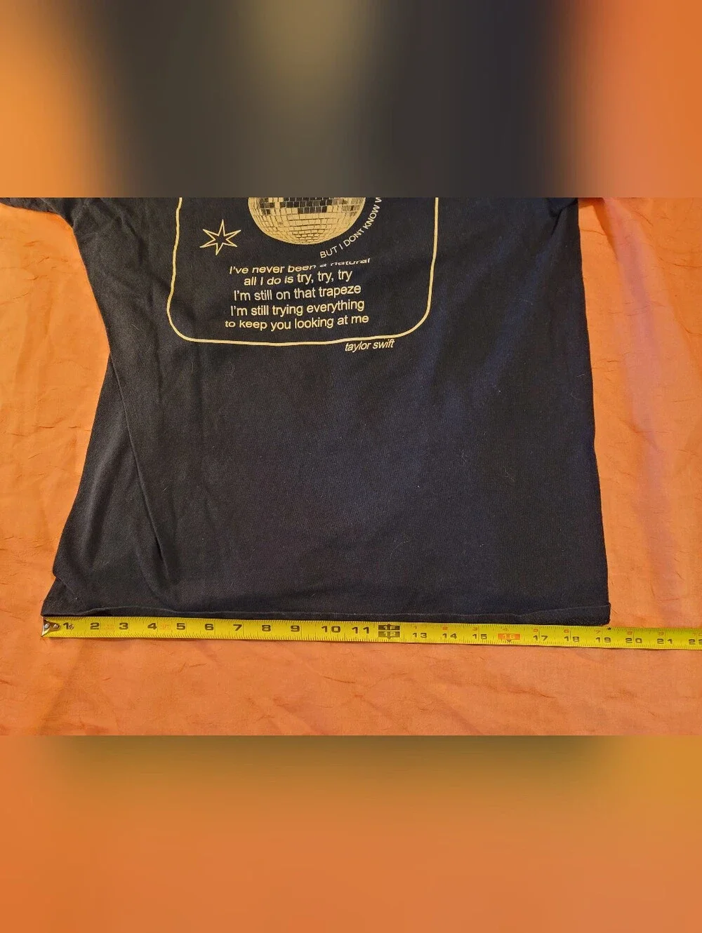 Taylor Swift "Mirrorball" Graphic Tee - Black with Gold Print - Picture 6 of 6
